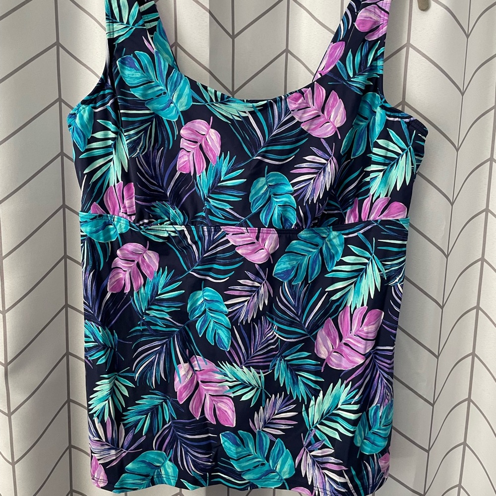 Lands End Women's 18DDD Chlorine Resistant Square Neck Underwire Tankini